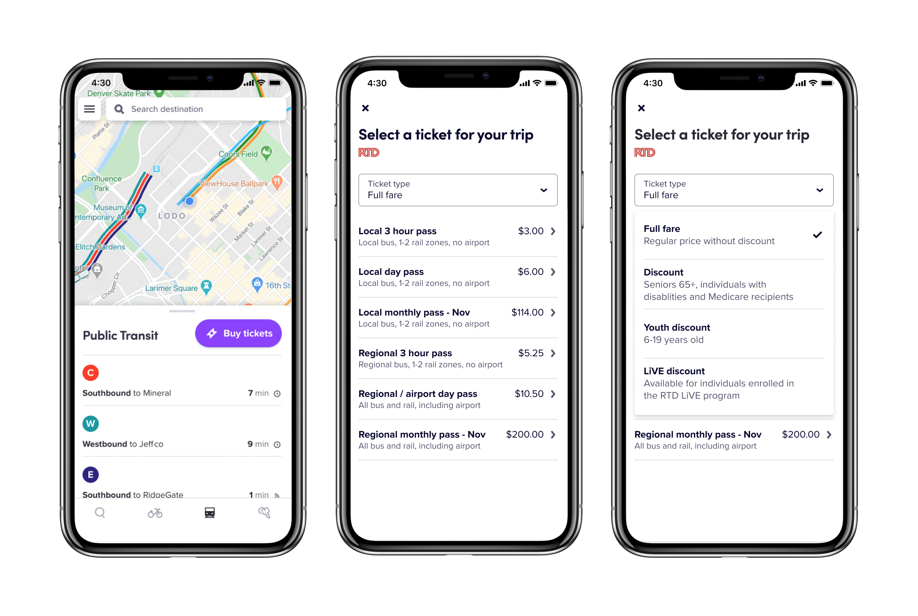 RTD lyft mobile ticketing