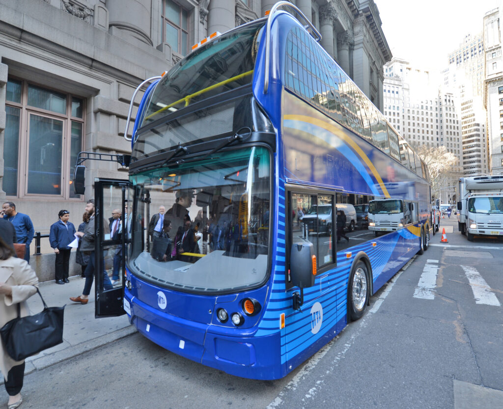 A double-decker bus in New York City