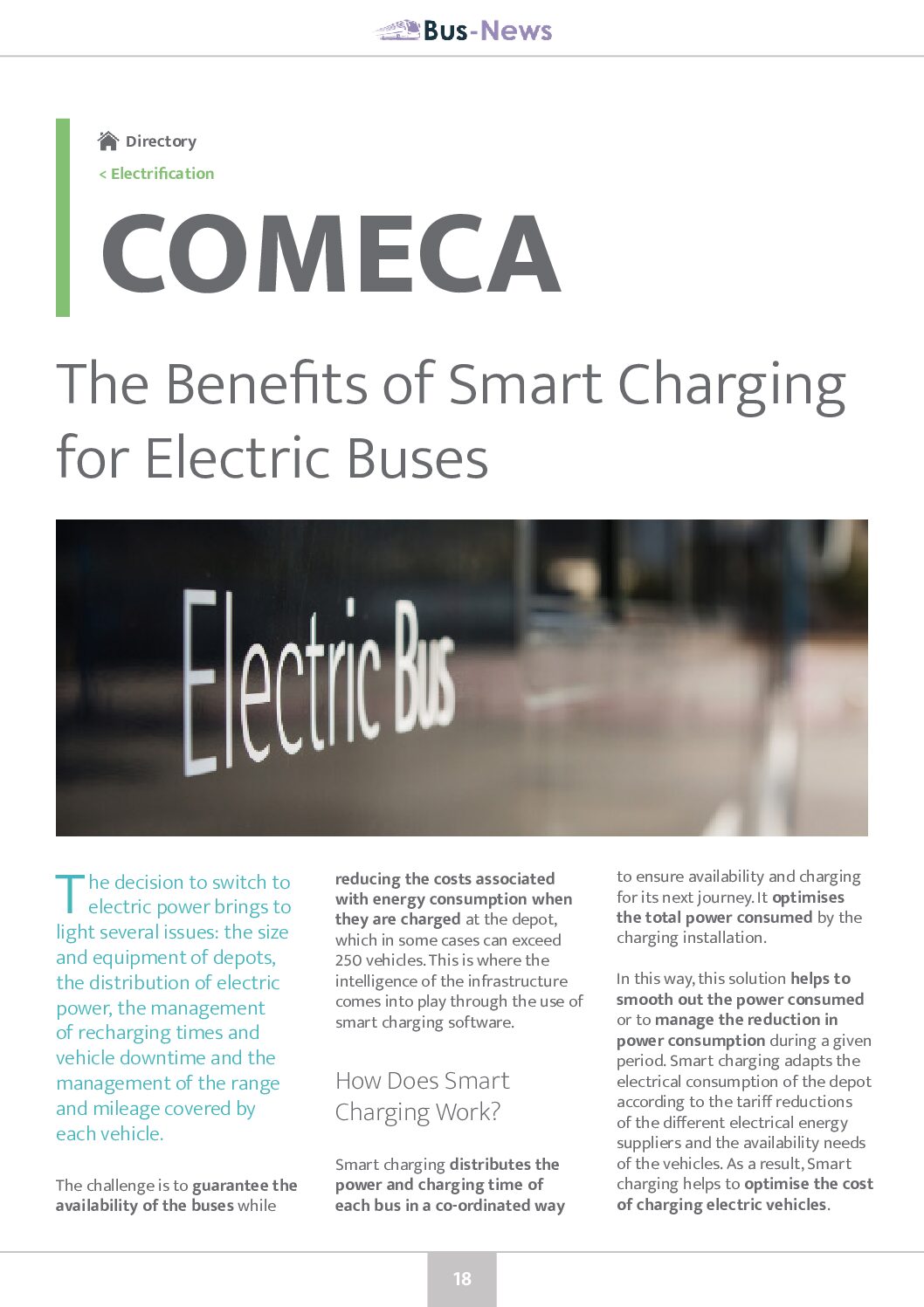 COMECA – The Benefits of Smart Charging for Electric Buses