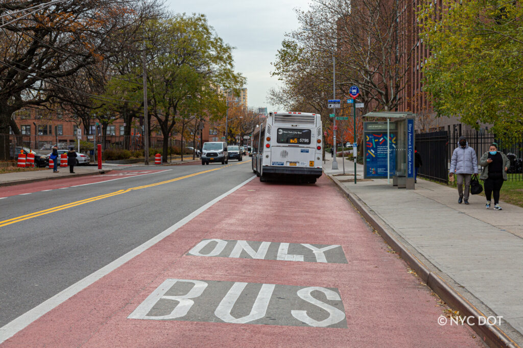 Bus Lanes at Story Avenue in Bronx