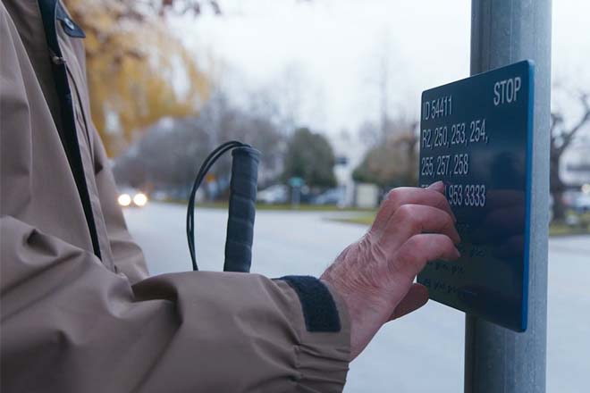 Metro Vancouver Braille stop signs