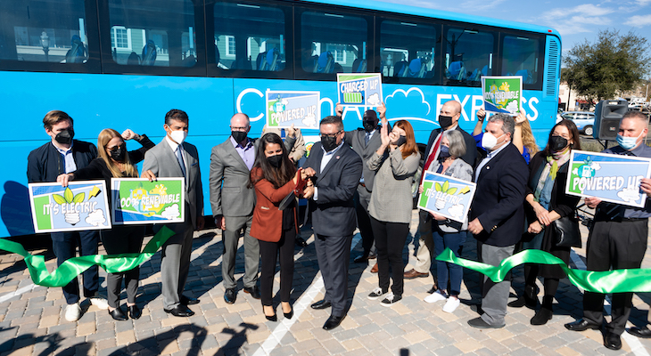 Electric Bus Clean Air Fleet Ribbon Cutting