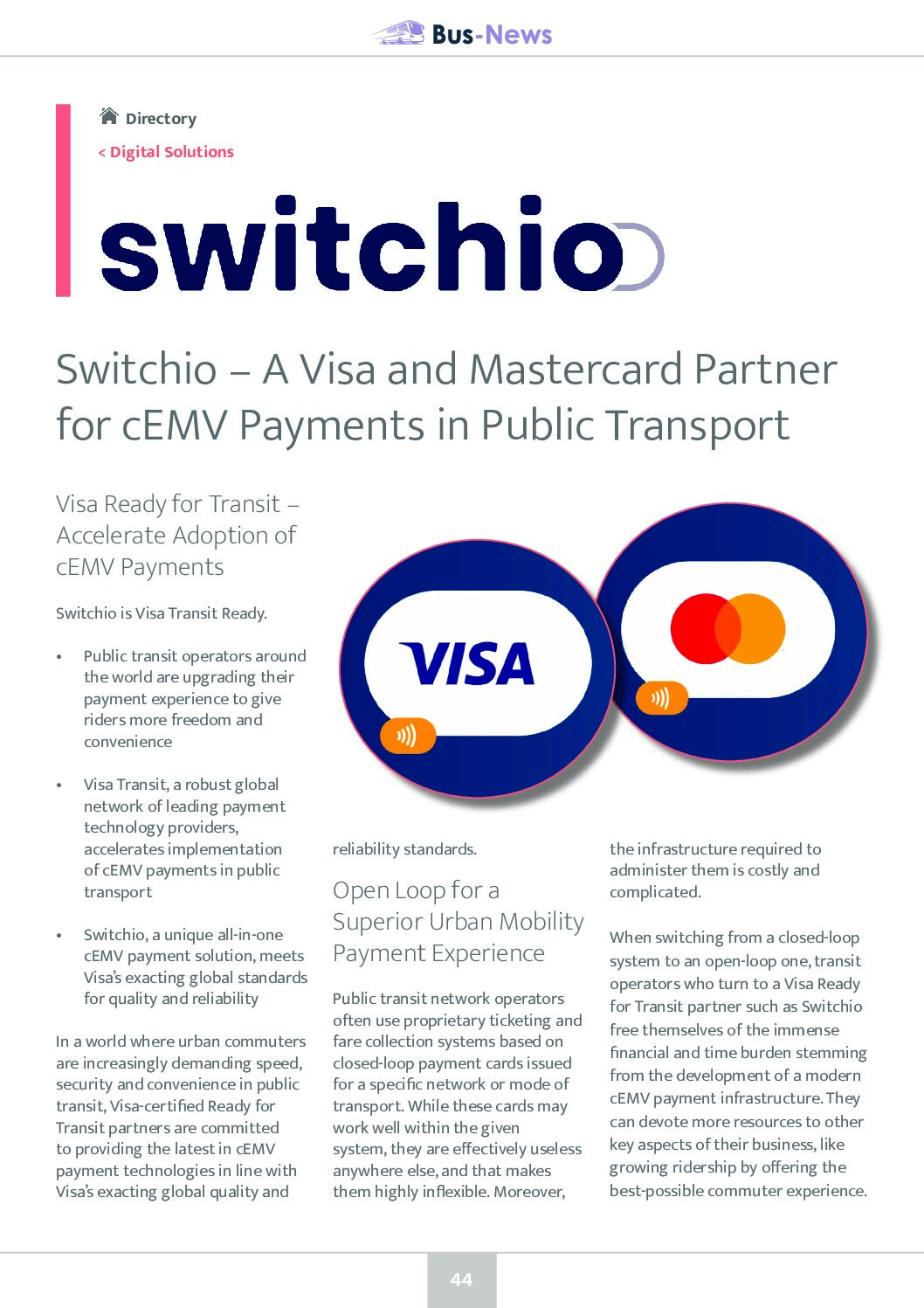 Visa and Mastercard Partner for cEMV Payments in Public Transport
