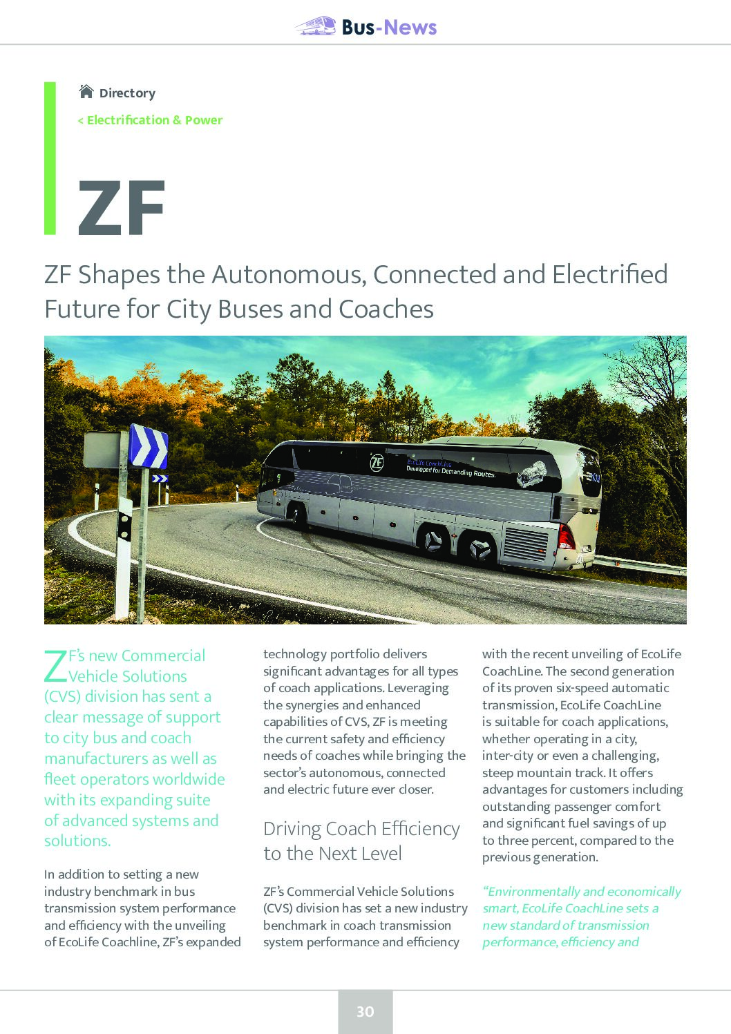ZF Shapes the Autonomous, Connected and Electrified Future for City Buses and Coaches