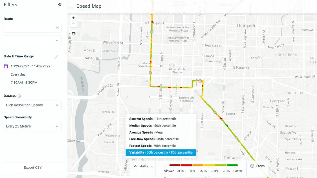 Swiftly Speedmap Data Points