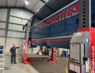 Elgar Coaches Upgrades Workshop with Totalkare Mobile Lifts