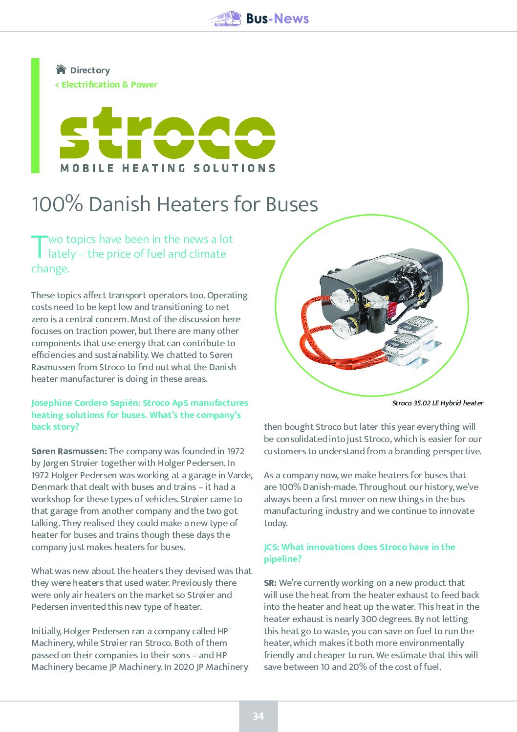 100% Danish Heaters for Buses