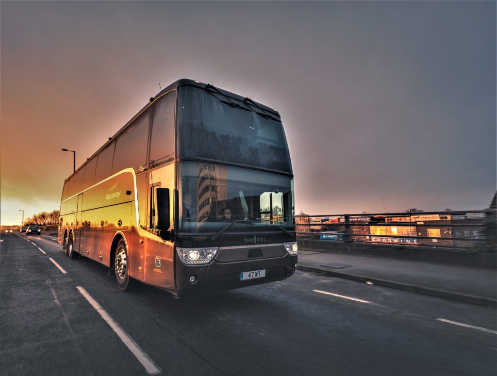 A Westway Van Hool T917 is the first coach to be converted to electric power through Equipmake's repowering programme