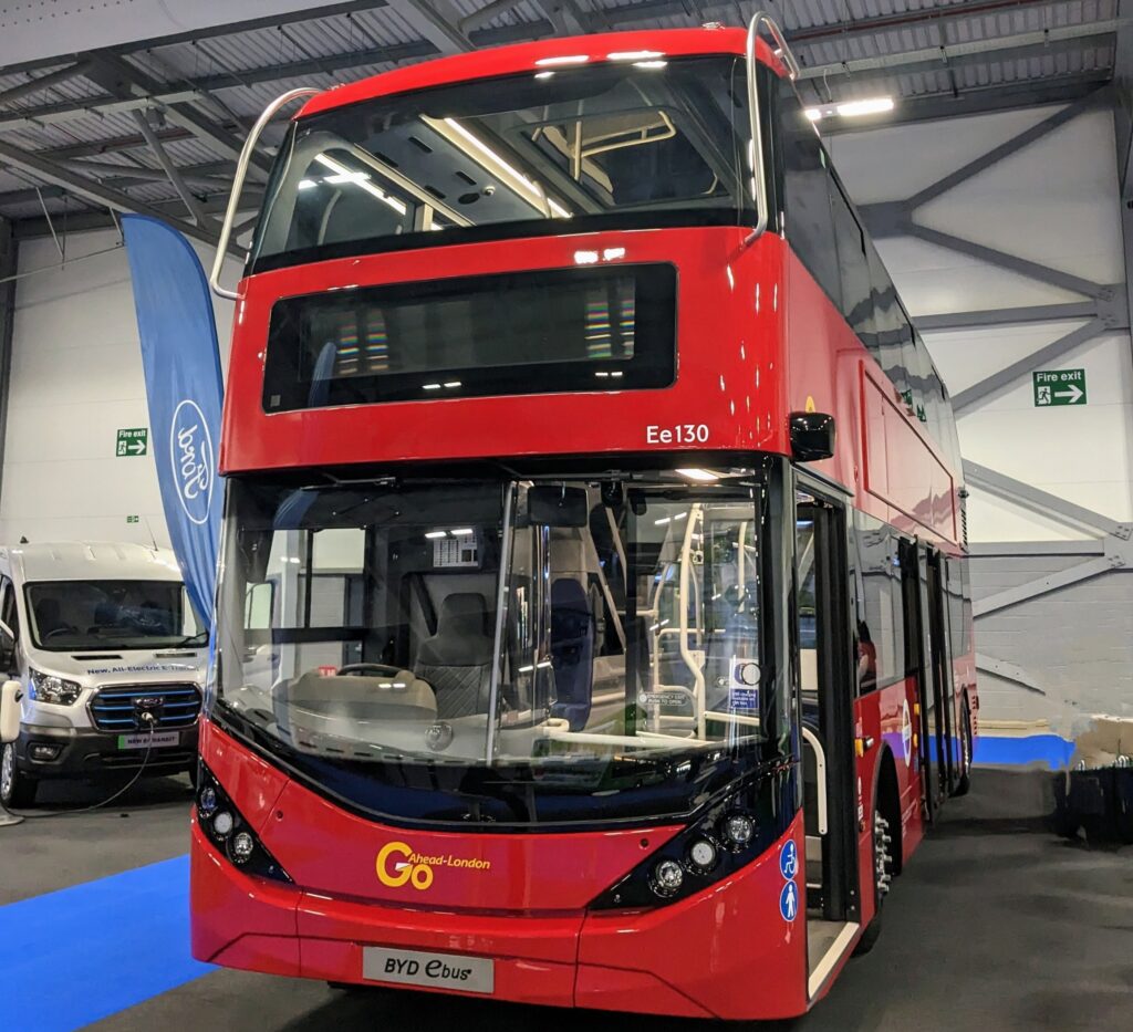 A new Go-Ahead London bus on display at ITT Hub
