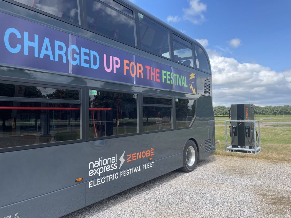 Zenobē's charging station close to Glastonbury Festival