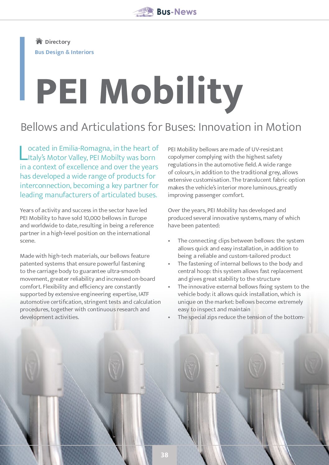 Bellows and Articulations for Buses: Innovation in Motion