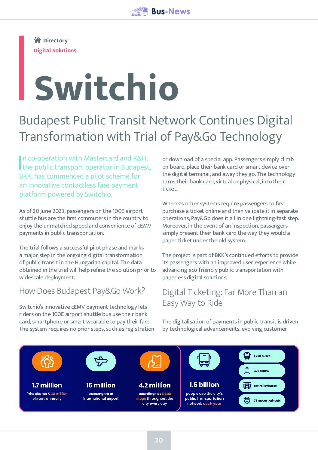 Budapest Public Transit Network Continues Digital Transformation with Trial of Pay&Go Technology