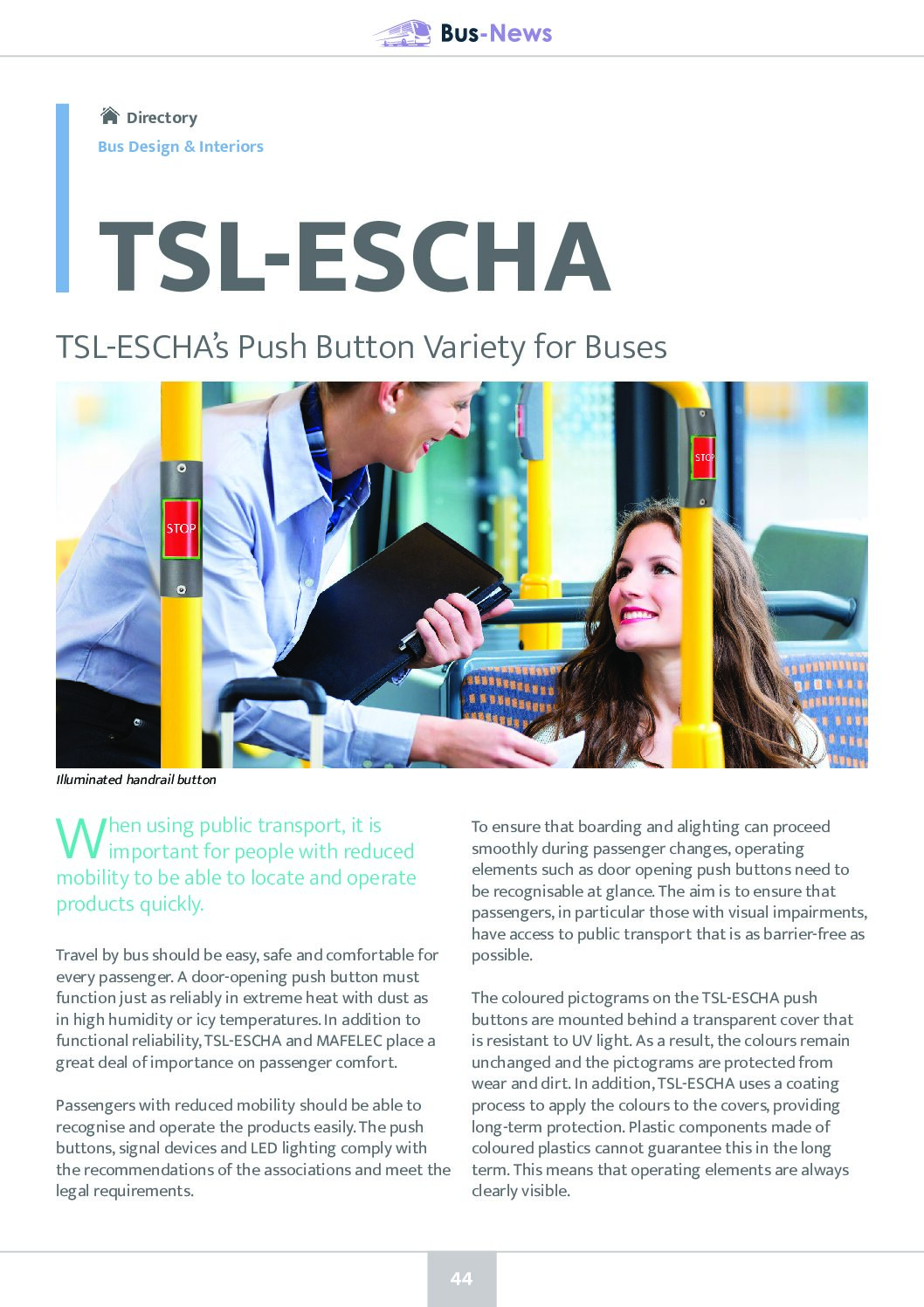TSL-ESCHA’s Push Button Variety for Buses