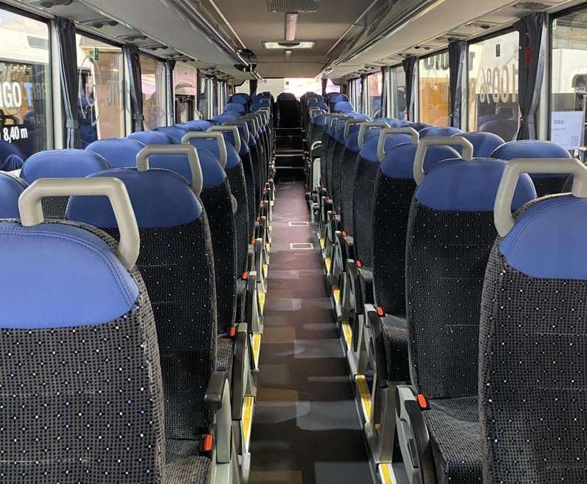 The interior of Otokar's new e-Territo interurban bus