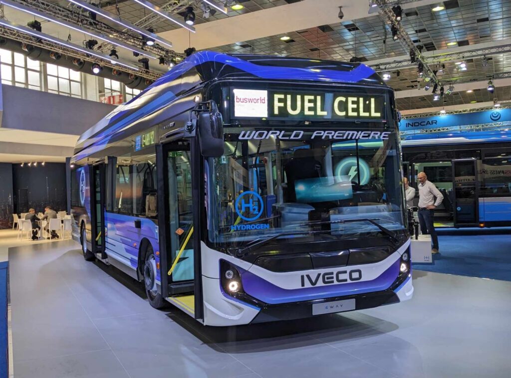 IVECO's E-WAY H2 city bus was unveiled at Busworld Europe