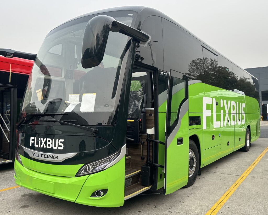 One of the new Yutong vehicles which Belle Vue Manchester will use on its FlixBus services