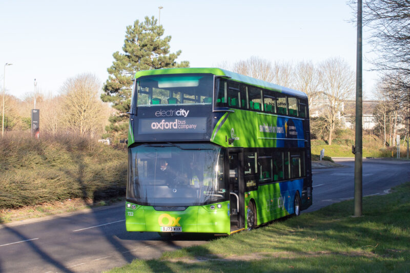 An electric bus in Oxford, UK
