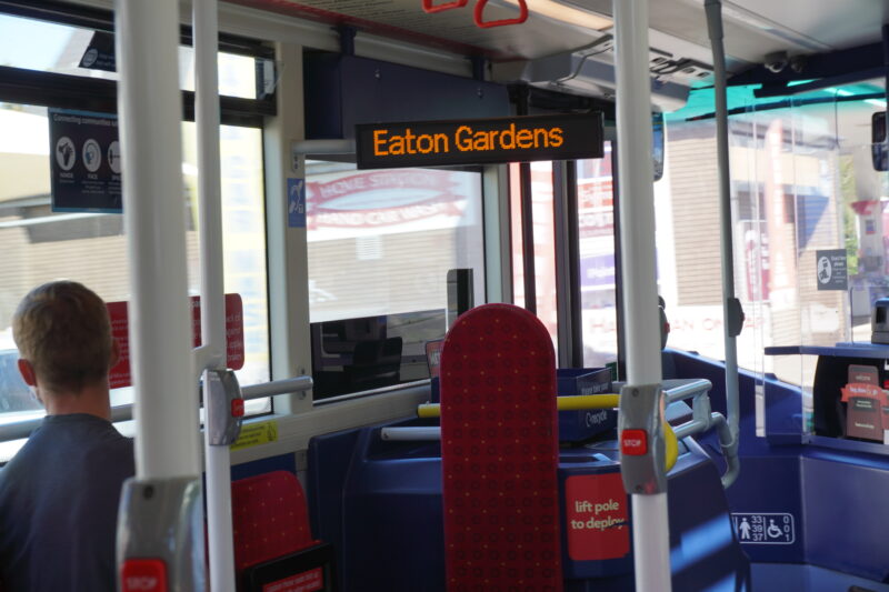 LED information onboard a Brighton Hove bus