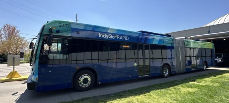 IndyGo reveals first look at a Purple Line bus