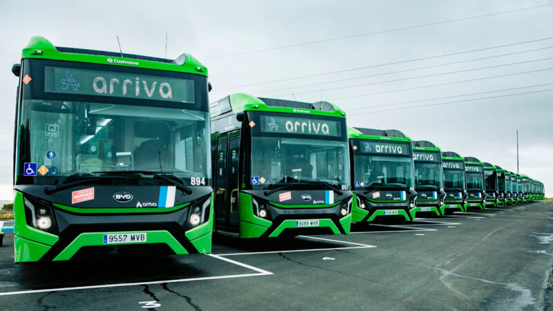 Arriva's zero-emission buses at the Móstoles depot