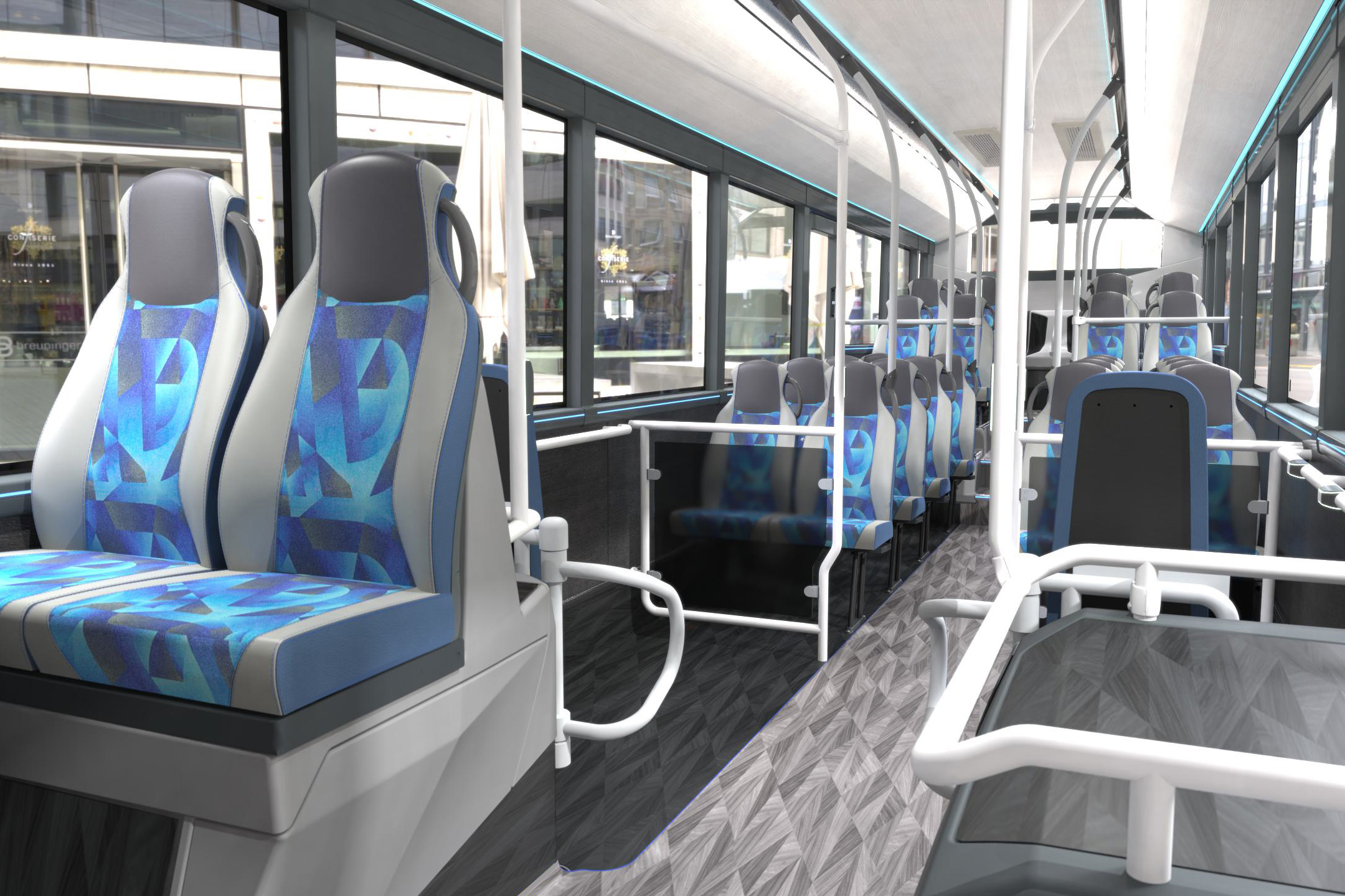 The interior of the Enviro200EV single-decker