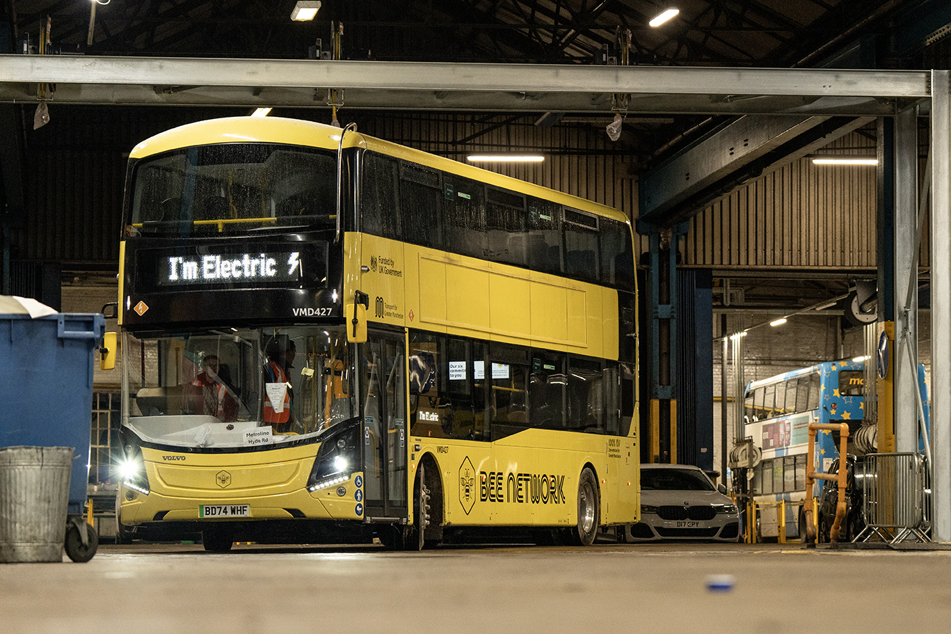 An electric Bee Network bus