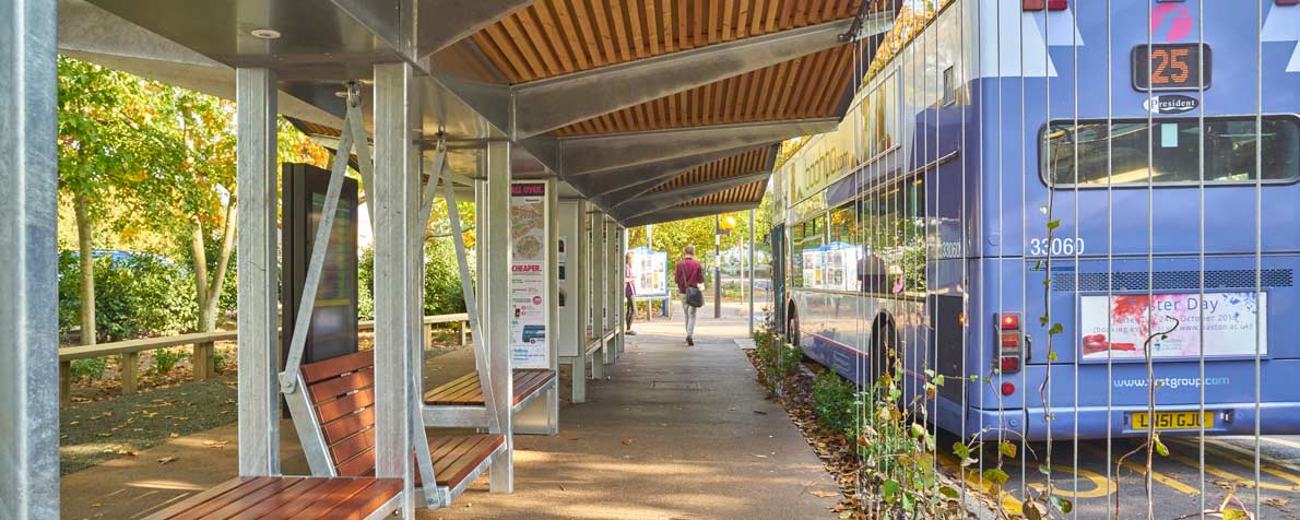 An example of a desirable bus stop in Norwich