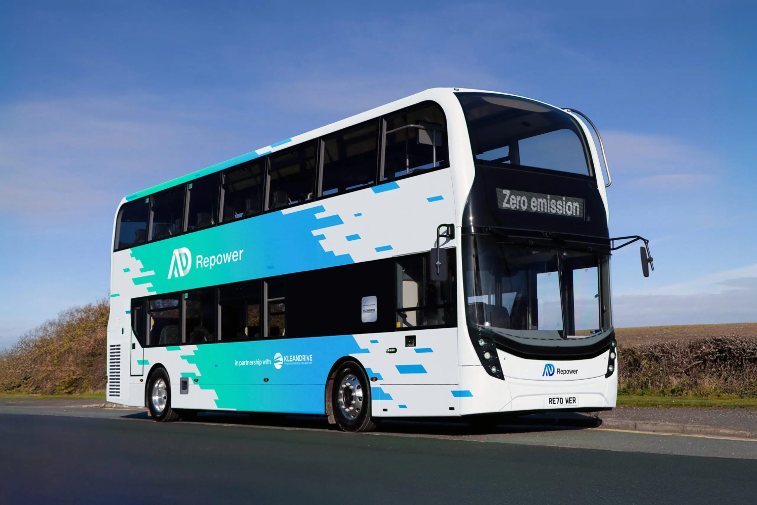 Alexander Dennis Enviro400 double decker for AD Repower in partnership with KleanDrive