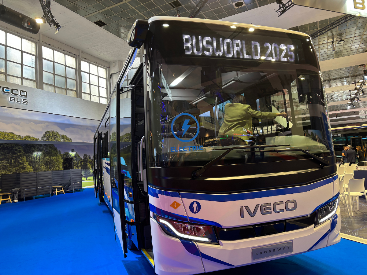The IVECO Intercity Crossway LE Elec at Busworld 2025
