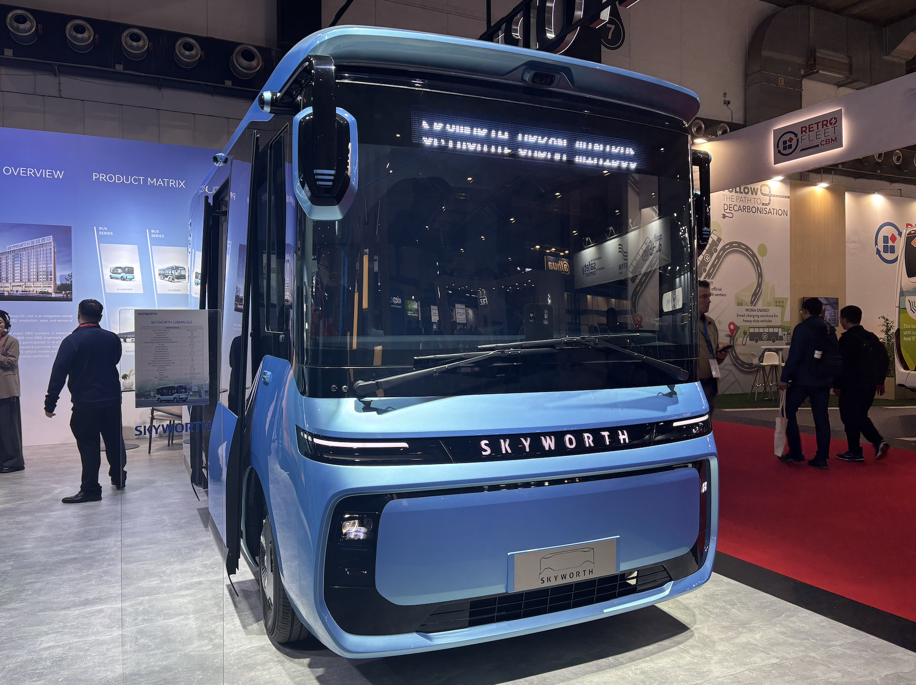 Skyworth's Urban Elf compact mini smart bus at Busworld