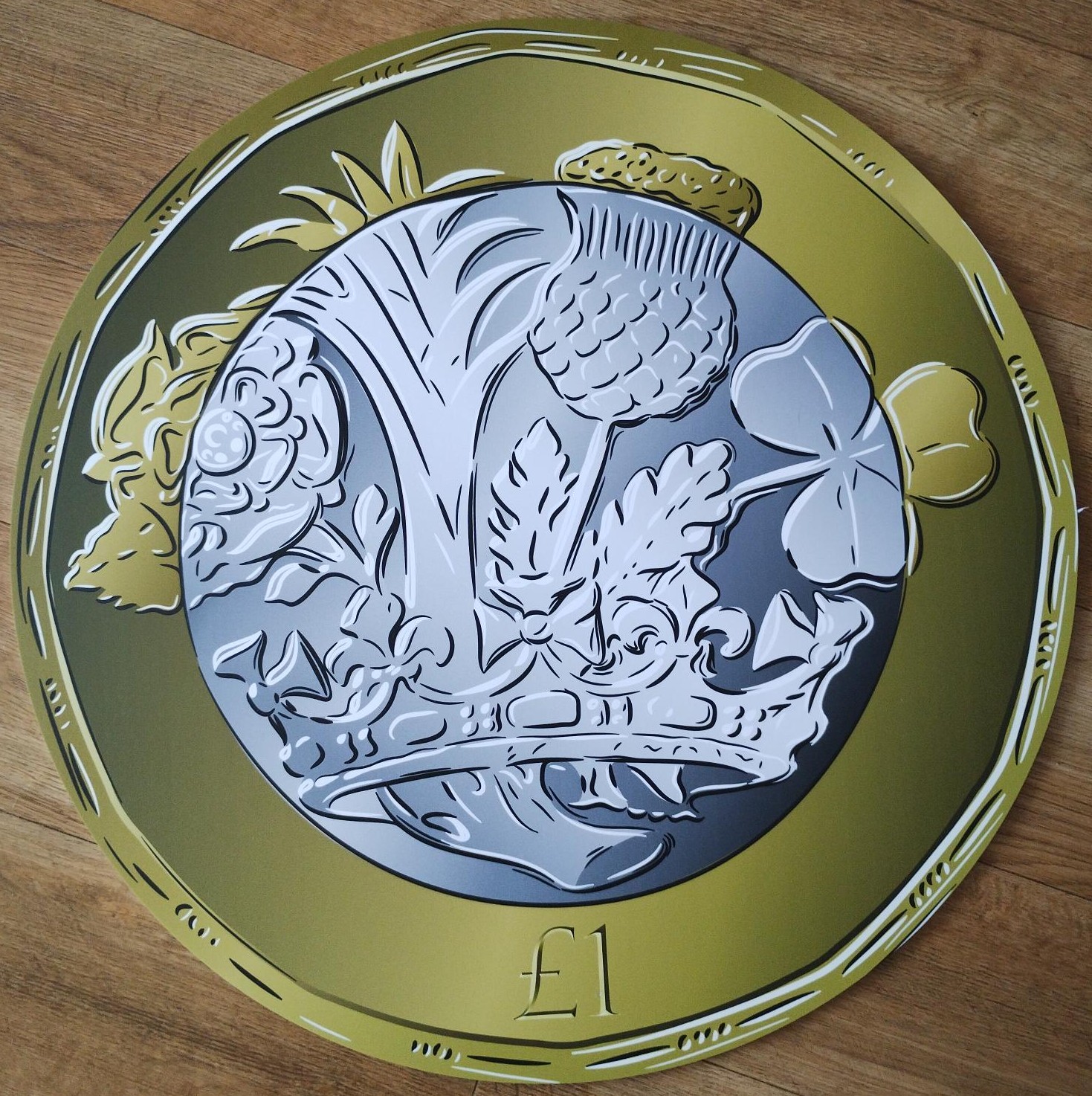 A giant pound coin