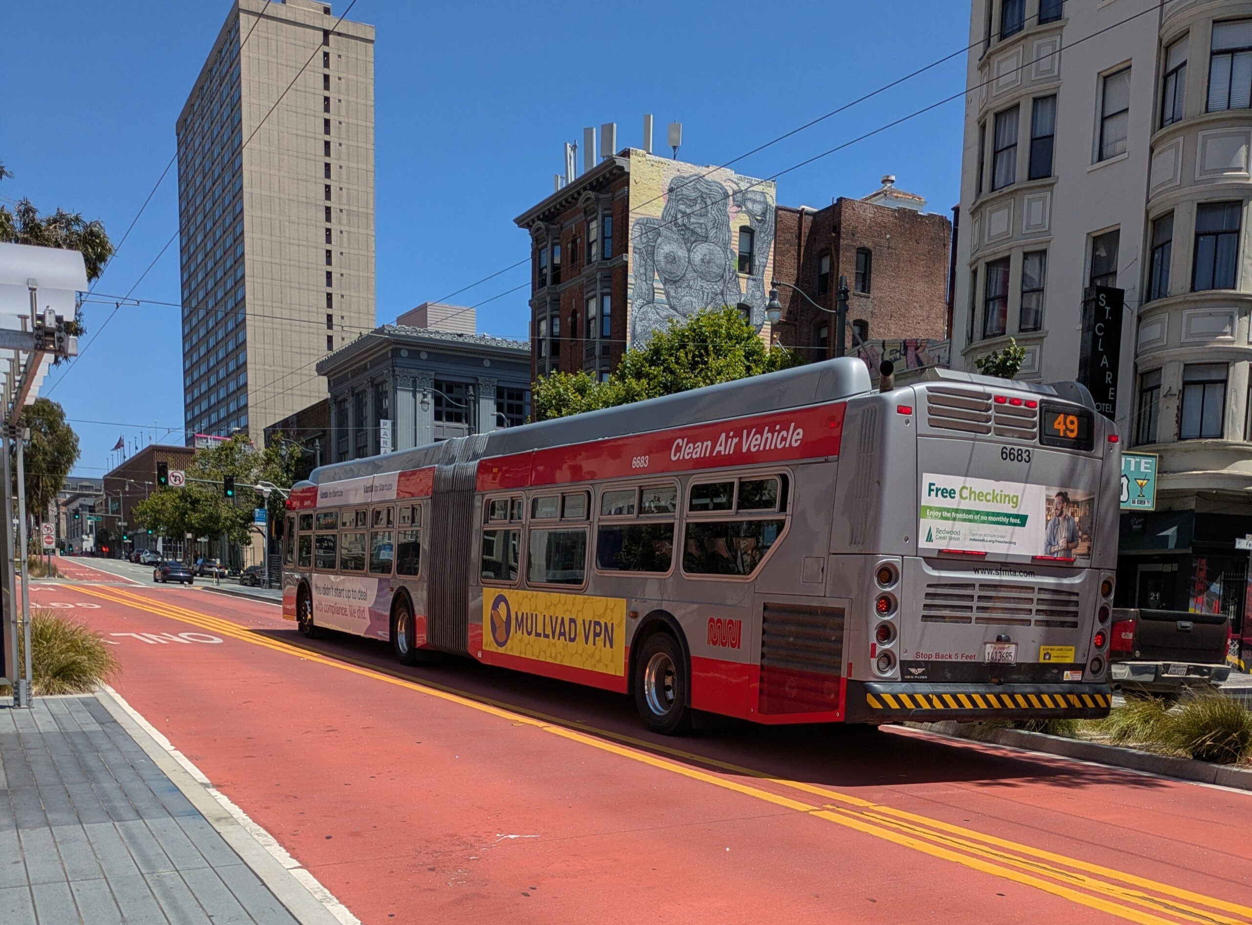 A Muni "Clean Air" bus