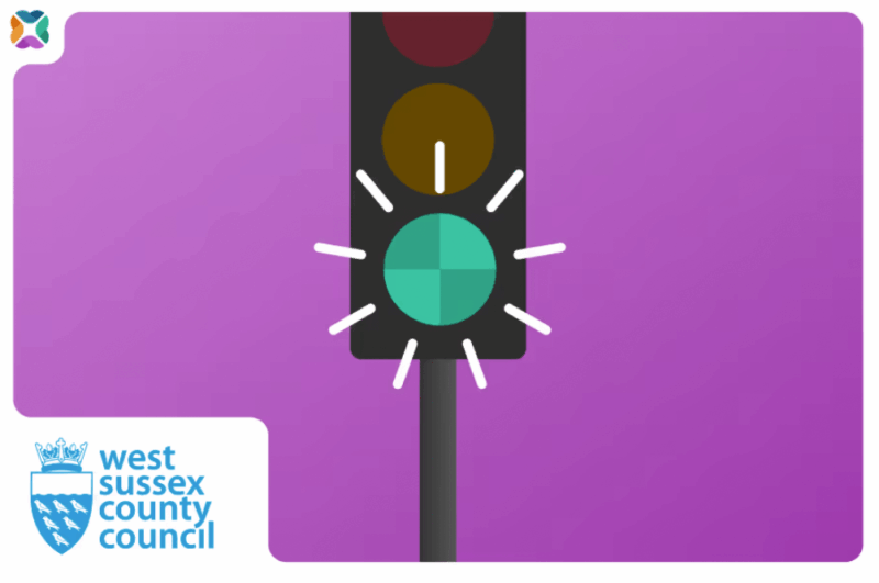 Traffic Light with West Sussex County Council logo