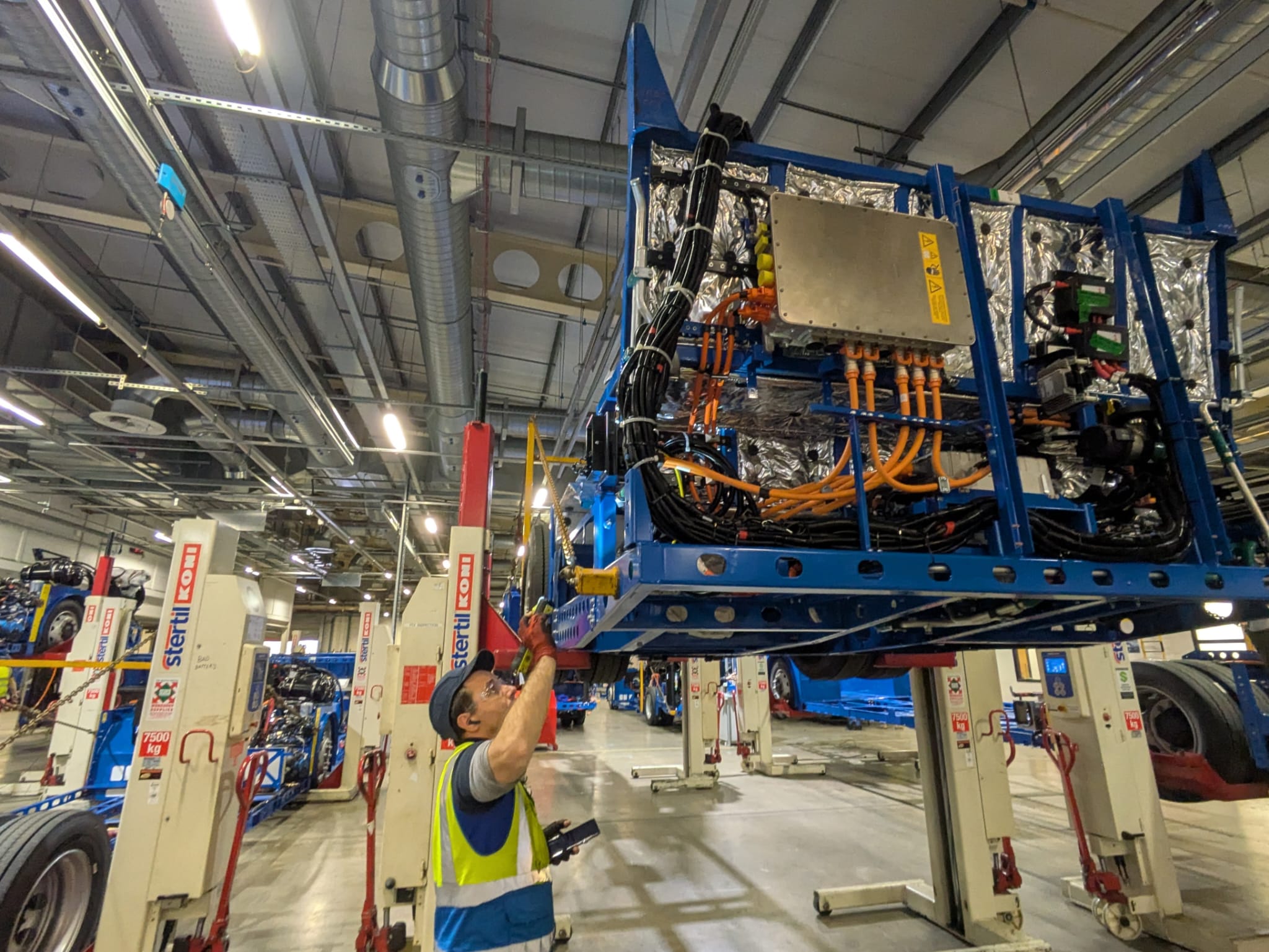 The next-generation of Electroliner buses under production on Ballymena