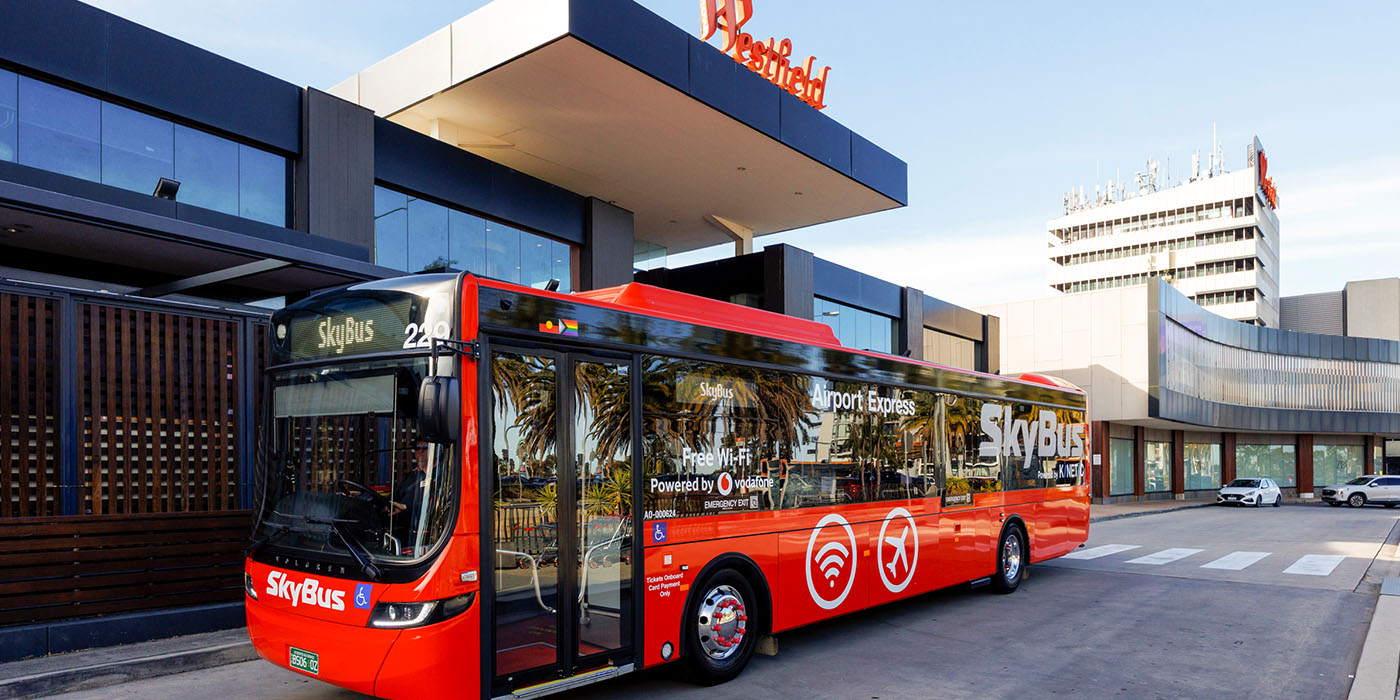 A SkyBus service outside Westfield