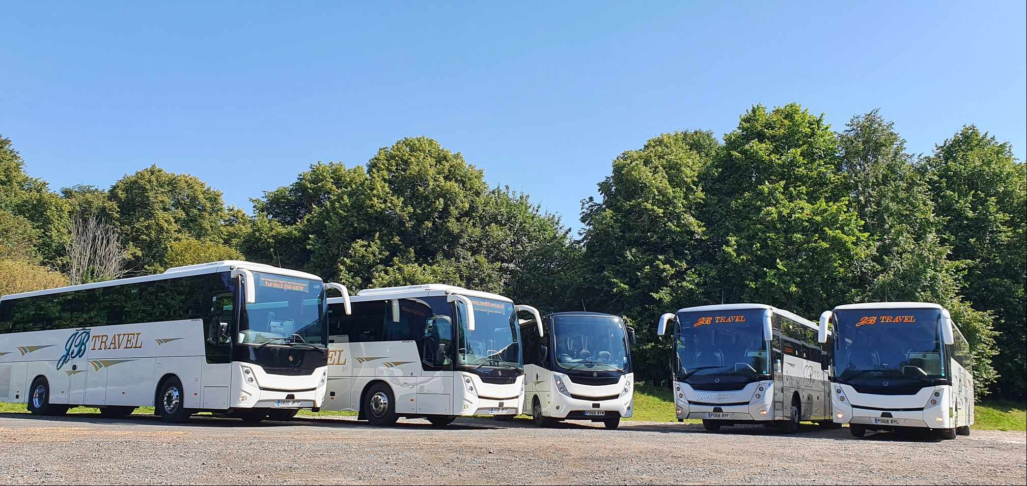 A fleet of buses