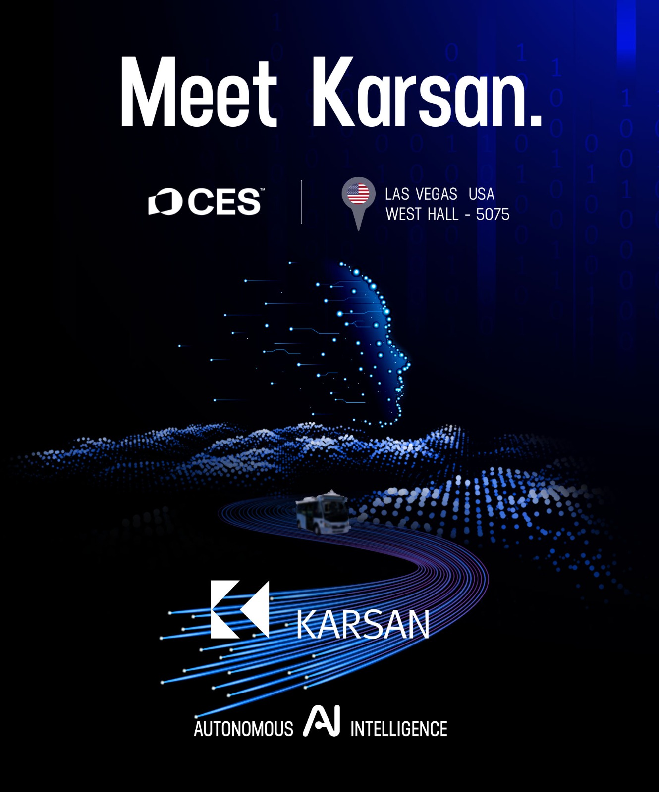 An advertisement stating Karsan's involvement at CES 2026