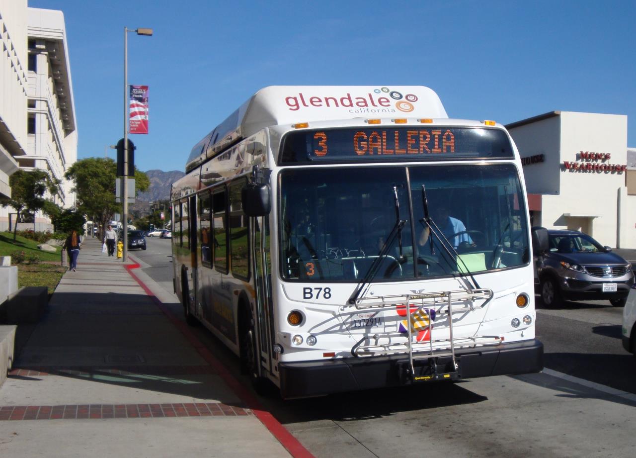 A bus in Glendale, California 