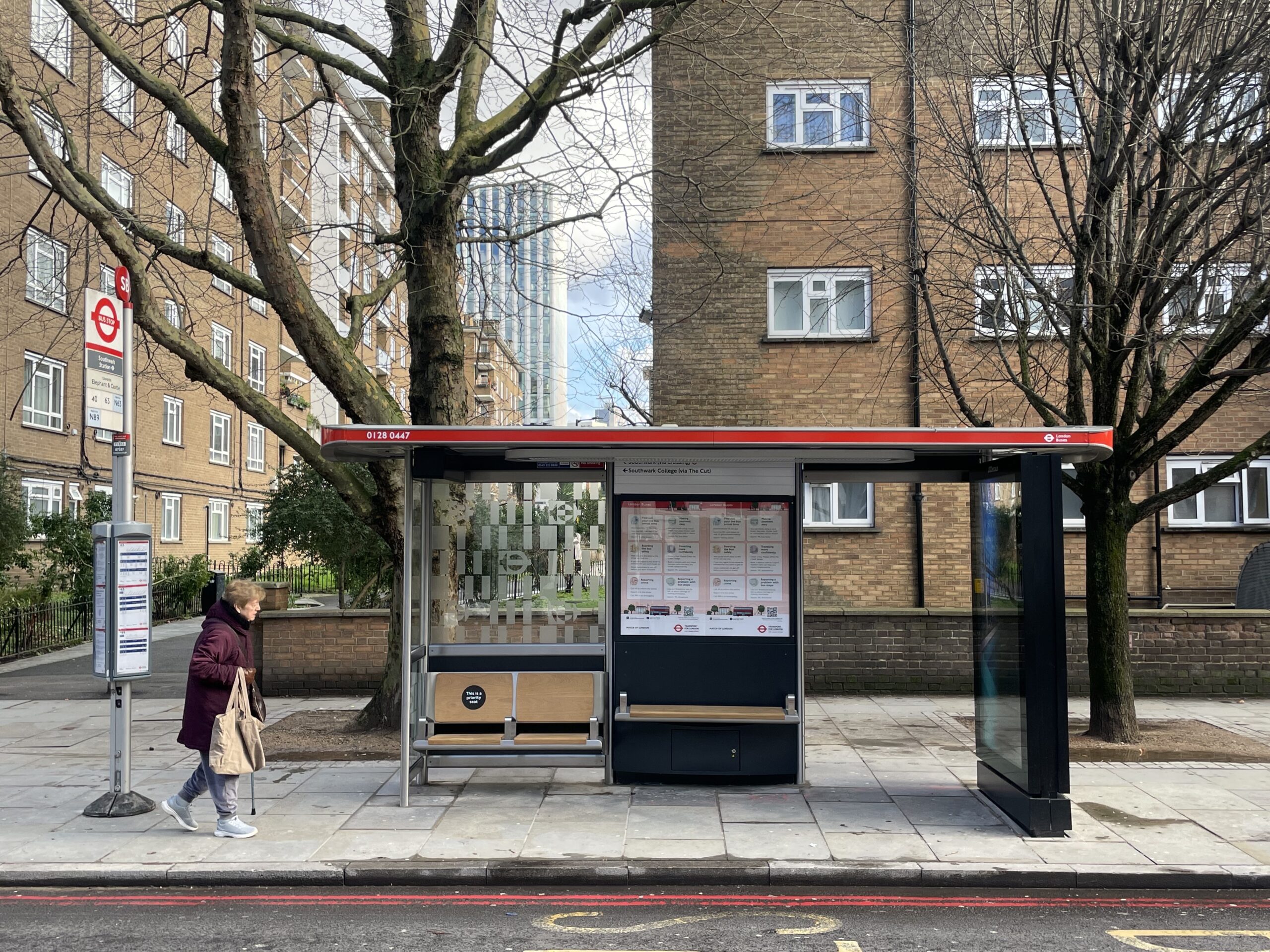 A newly designed bus shelter in London
