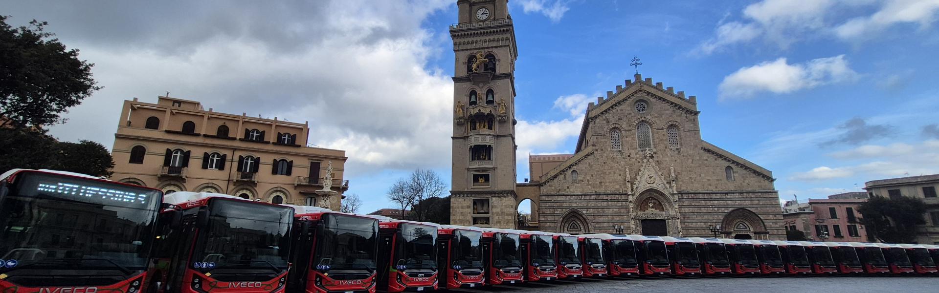 A line of IVECO buses