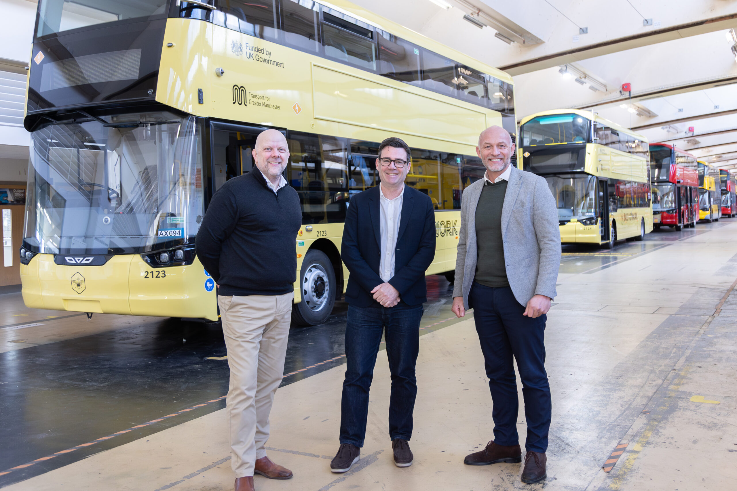 Greater Manchester Mayor Andy Burnham confirms order for new electric buseson visit to Northern Ireland-based manufacturer