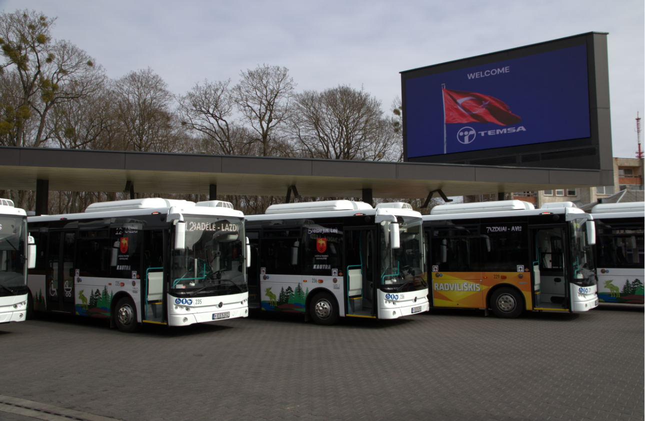 Buses in a row