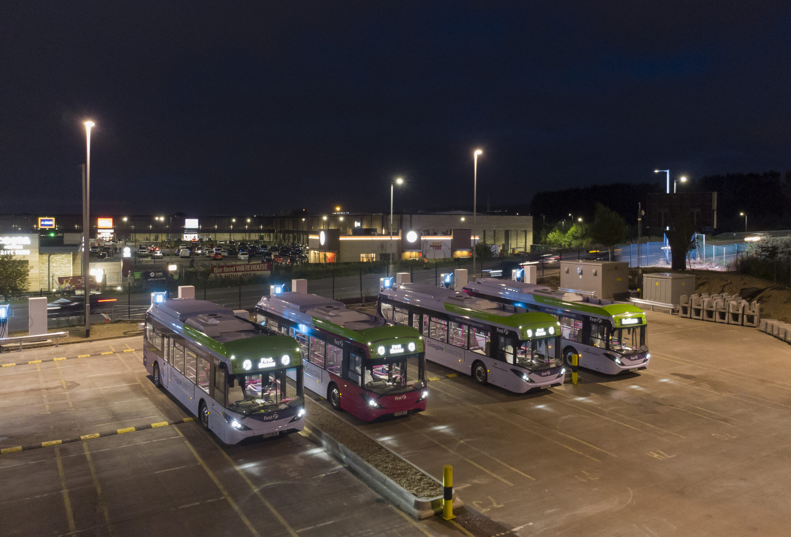 Glasgow Caledonia fleet EV charging night 2