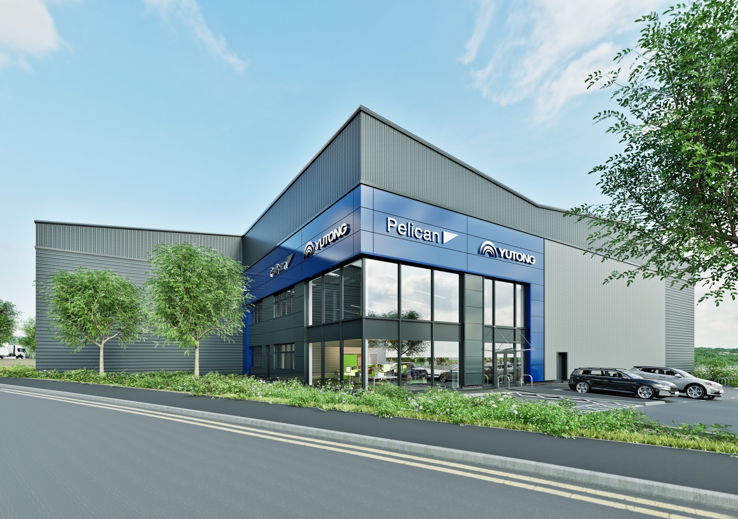CGI concept plan for Pelican Bus + Coach’s new 40,000 sq ft NationalParts Distribution Centre warehouse