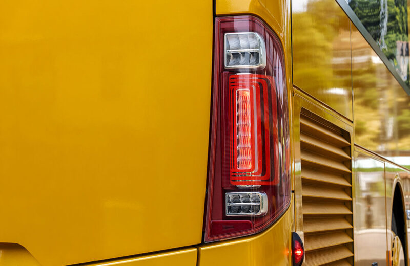 Close-up and details of customized rear lamp