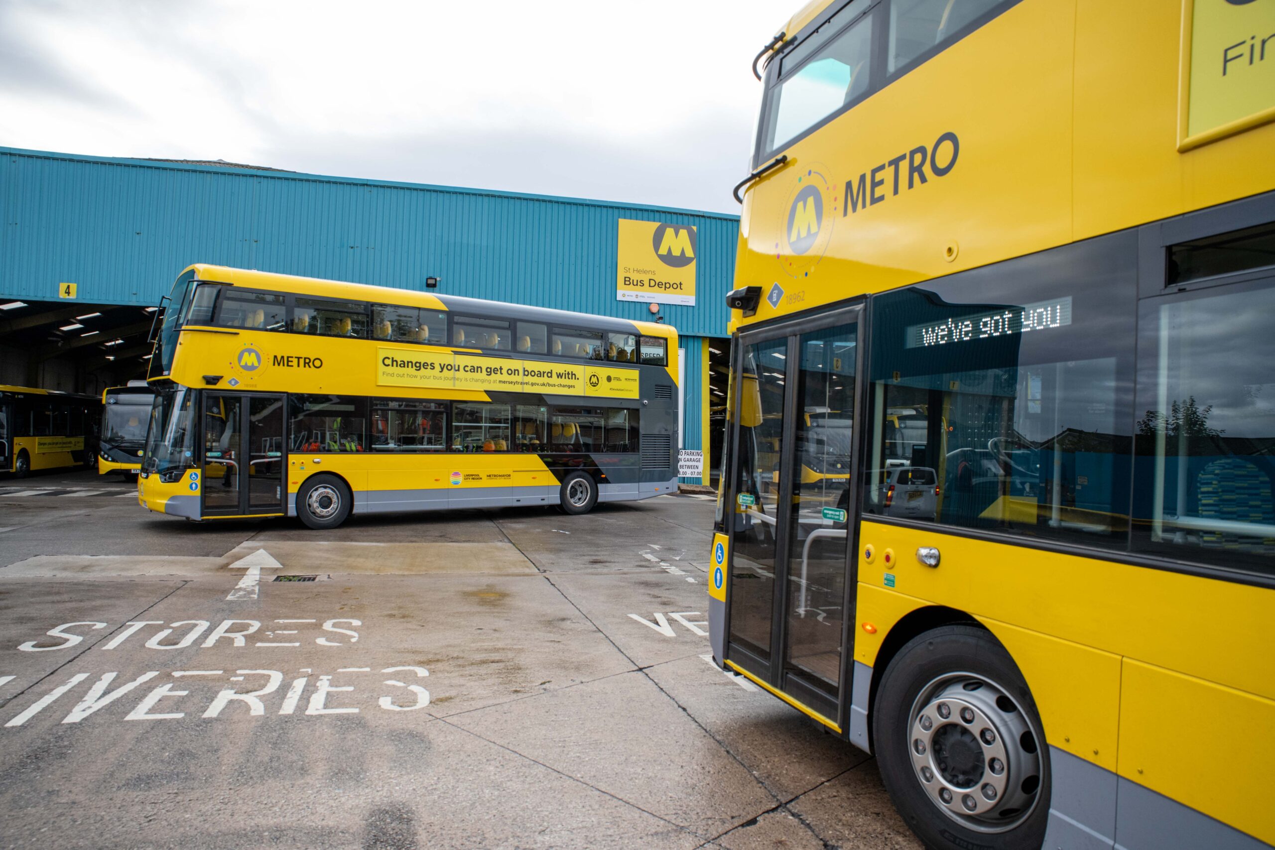 Yellow buses in the Liverpool City Region