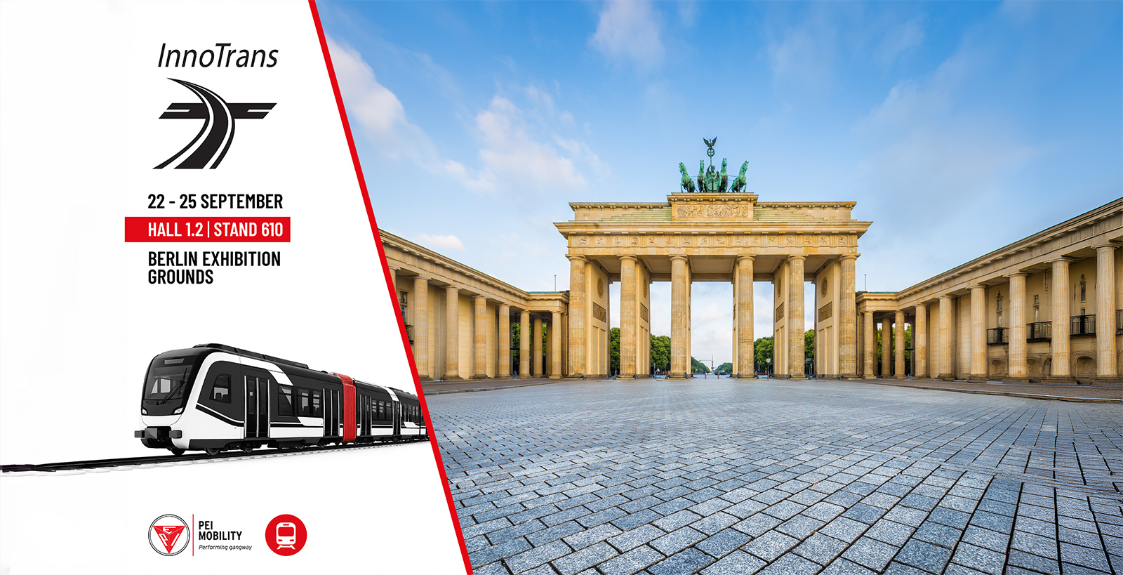 PEI Mobility at InnoTrans 2026, Berlin, Hall 1.2, Stand 610, 22 to 25 September