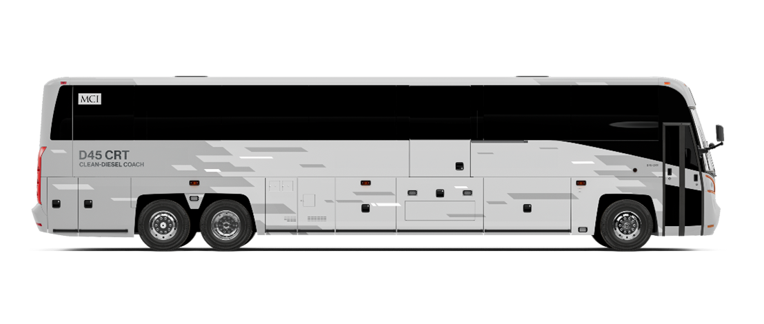 A rendering of an MCI D45 CRT Coach